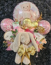 Baby Girl Balloon Arrangement Various Baby Girl Items 
