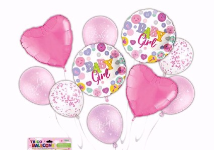 Baby Girl 12 Pc Balloon Bouquet