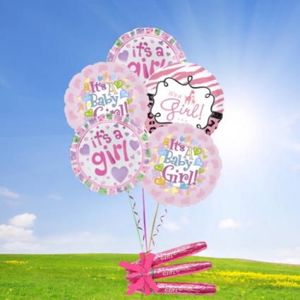 Baby Girl Balloon bouquet- chocolate cigars