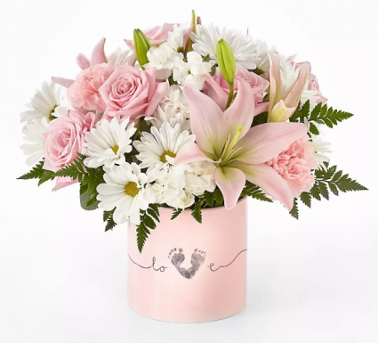 Baby Girl Bouquet Ceramic Container