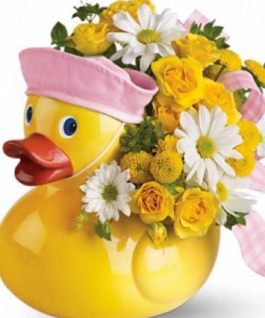 Baby Girl Ducky  Ducky keepsake container 