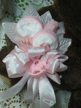 It's a Girl! Buds 'n Bows Baby Sock Corsage