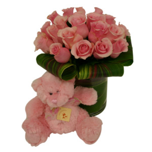 Baby Girl Posy and Teddy Bear