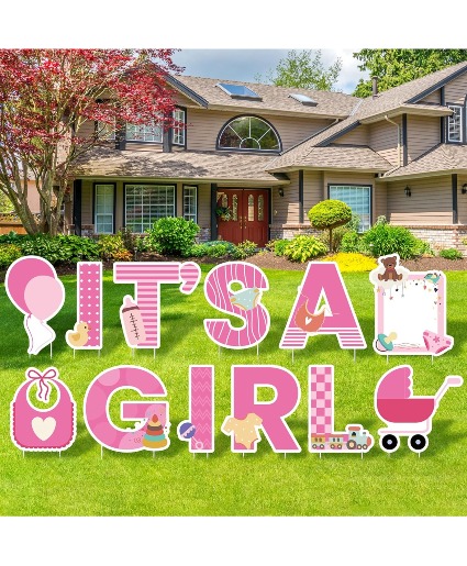 Baby Girl Yard Sign  