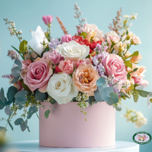 Baby Hat Box flowers in a box