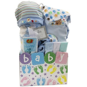 Baby Steps Blue Giftbasket