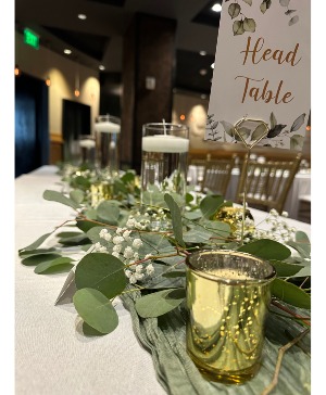 Baby's Breath and Euc Head Table Head Table Decor