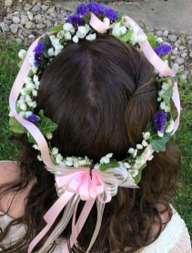 Baby's Breaths, statice & ivy Floral Headpiece