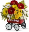 Baby's First Wagon (Boy) or (Girl) Baby Boy or Girl Arrangement