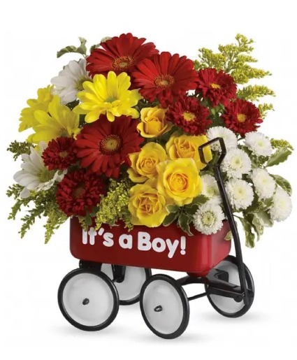 Baby's Wow Wagon Floral Design