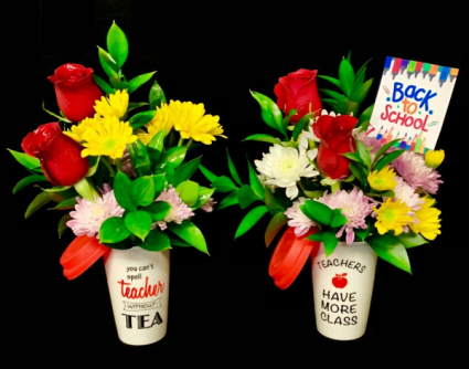 Back To School Assorted Saying Ceramic Floral Cup