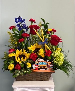 Back-to-School Flower Basket 