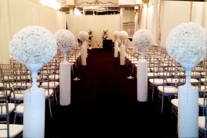 Balls of White Wedding Flowers