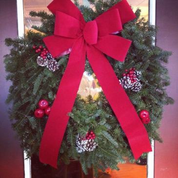 Balsam Wreath Decorated  in Bristol, VT | Scentsations Flowers & Gifts