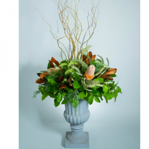 Banksia & Magnolia Fall Planter in Calgary, AB | Al Fraches Flowers LTD Banksia & Magnolia Fall Planter in Calgary, AB | Al Fraches Flowers LTD