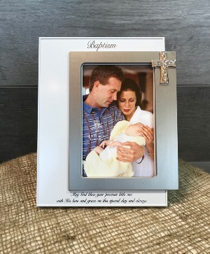 Baptism Cross Frame Christening
