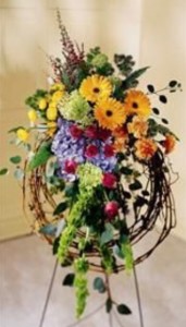 Barbed Wire Wreath Standing Spray in Burns, OR | 4B Nursery And Floral