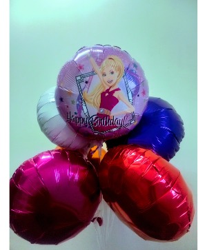 Barbie happy birthday balloon bouquet 