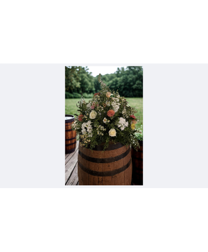 Barrel Arrangement Wedding focal structure