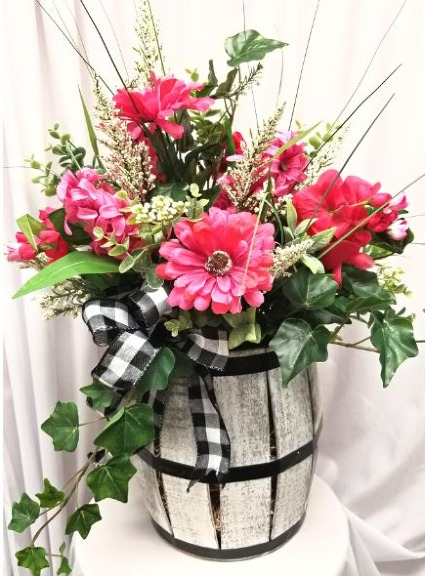 Barrel of Beauty Arrangement Permanent Botanical