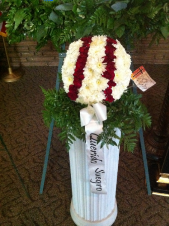 Baseball Fanatic Funeral Piece In Corona Ca Flowers Del Sol