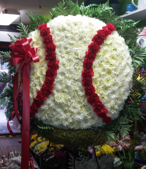 baseball remembrance funeral flowers