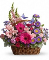 Basket Blooms Mixed Flower Basket 