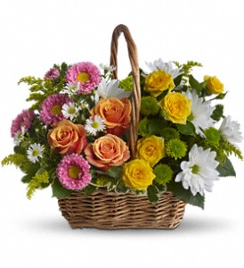 Basket full of Blooms Basket Arrangement