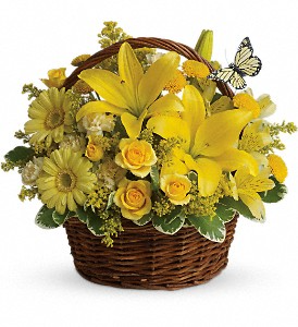Basket Full Of Wishes      T27-2 Fresh Floral Arrangement 