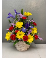 Basket of Beautiful Fresh flower arrangement