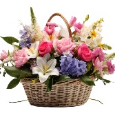 Basket of Blooms Basket Arrangement