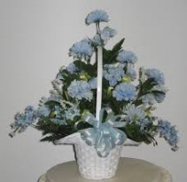 Basket of Blue Flowers