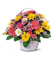 Basket of Cheer *Basket of Cheery Flowers/ may vary in Lebanon, NH | LEBANON GARDEN OF EDEN FLORAL SHOP