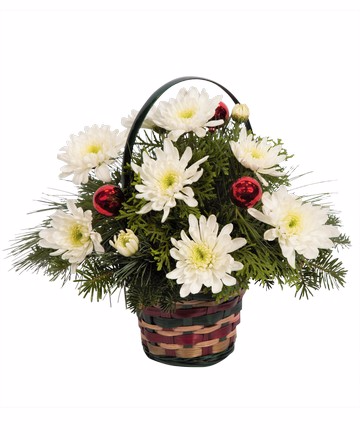 Basket of Christmas Cheer Fresh Flowers in Canon City, CO | TOUCH OF LOVE FLORIST AND WEDDINGS
