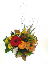 Basket of Fall Container Arrangement