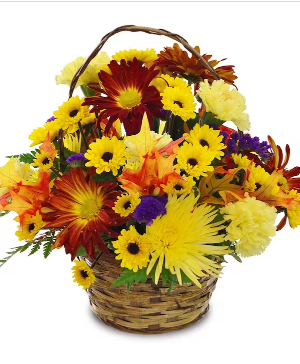 Basket of Fall  Fresh Floral Arrangement