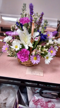 Basket of Flowers Flower Arrangement