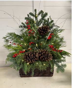 Basket of Greens with Lights 