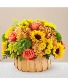 Harvest Sunflower Basket Fall Basket Arrangement