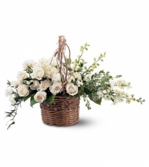 Basket of Love Beautiful white arrangement  of fragrant fresh flowers