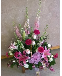 Basket of Love Pink Mixed Basket Arrangement 