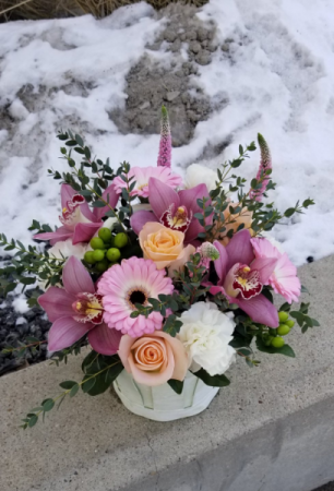 basket of orchids