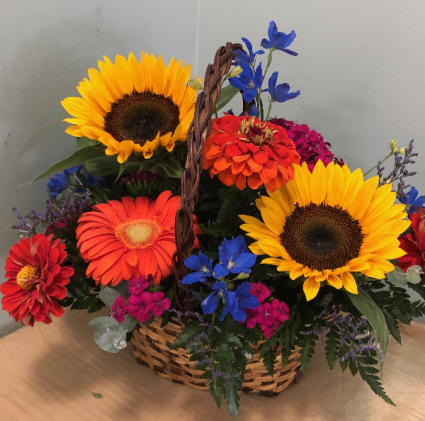 Basket of Summer Blooms fresh basket arrangement