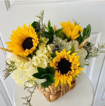 Basket of sunflower blooms Hot ITEM!!! in Whittier, CA | Rosemantico Flowers