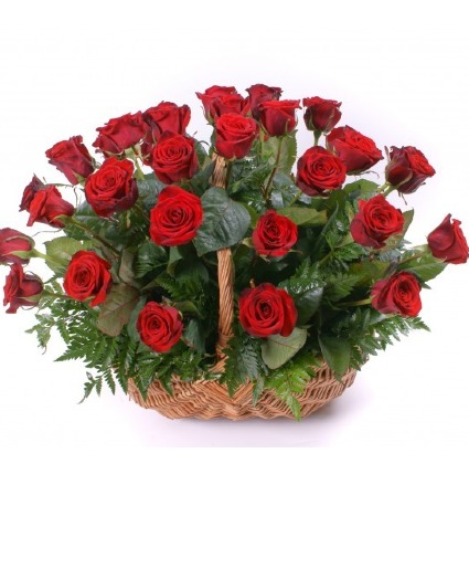 Basket with 25 roses 