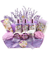 Bath and Body Spa Kit, Lavender Lilac Gift Basket