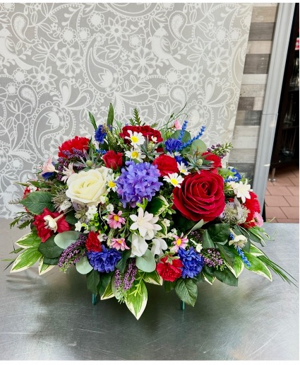 Be at Peace - Artificial and Silk  Tombstone Flowers 