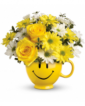 Be Happy Bouquet With Roses Flower Arrangement