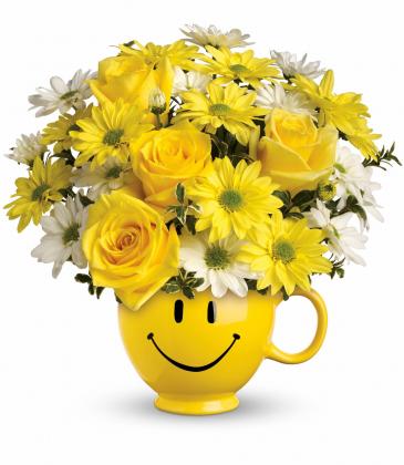 Be Happy Bouquet with Roses T43-1 in Rossville, GA | Ensign The Florist