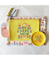 Be Here Now Set 2 Zippered Pouch & Trinket Tray